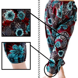 شلوار نخی تایلندی دمپا کشدار طرح 8