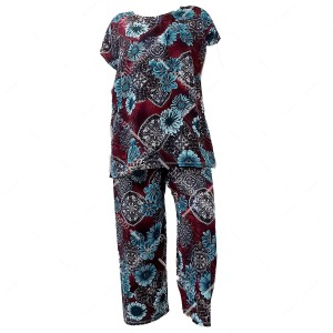 ست بلوز و شلوار راحتی نخی تایلندی طرح 2