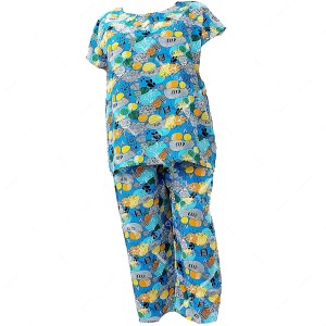 ست بلوز و شلوار راحتی نخی تایلندی طرح 4