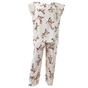 ست بلوز و شلوار راحتی نخی تایلندی طرح 5