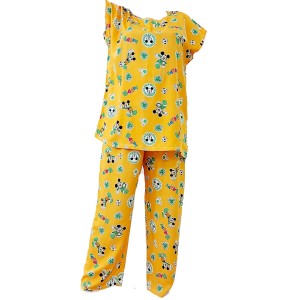 ست بلوز و شلوار راحتی نخی تایلندی طرح 8