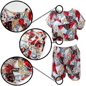 ست تاپ و شلوارک نخی تایلندی طرح 5