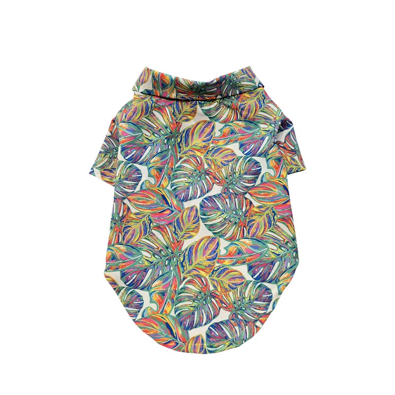 پیراهن هاوایی پسرانه سگ – لباس تابستانی شاد و خنک برای سگ‌های نر کد R0002