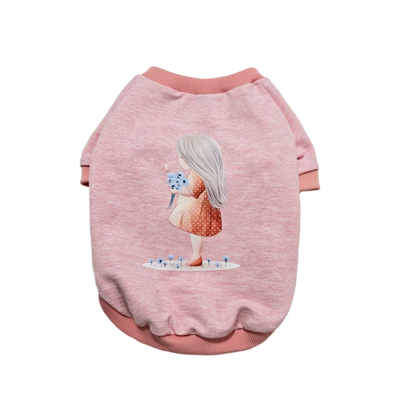 تیشرت سگ دخترانه صورتی – پارچه تریکو ضخیم و گرم برای فصل‌های سرد کد R0016