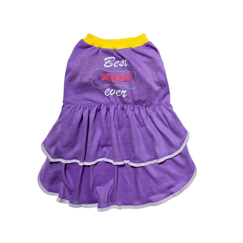 تیشرت دامن‌دار بنفش دخترانه سگ – لباس لطیف و فانتزی برای استایل تابستانی کد R0028