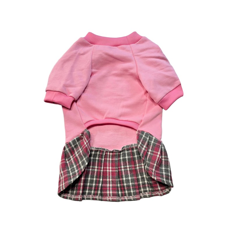 پیراهن دامن‌دار کالباسی دخترانه سگ – لباس لطیف و فانتزی برای استایل پاییزی کد R0031