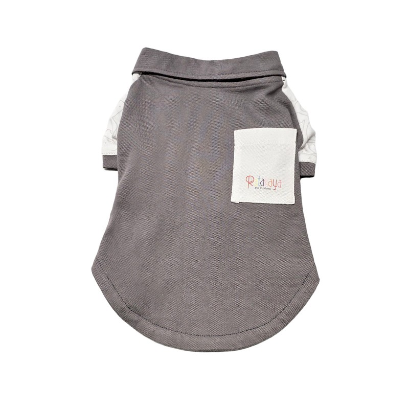 تی‌شرت پسرانه سگ | مدل قهوه‌ای ساده با جیب سفید کد R0047