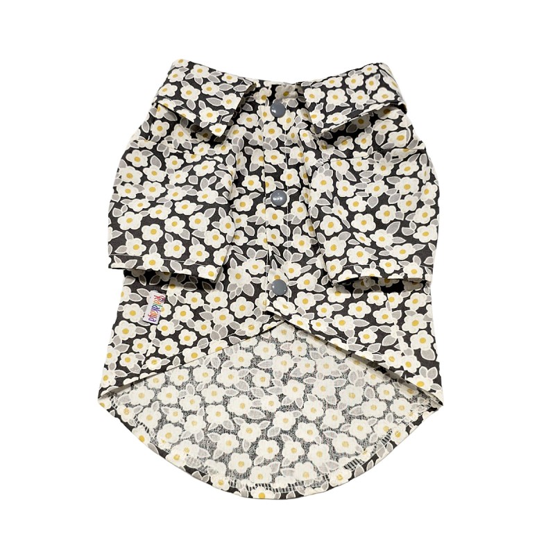 پیراهن پسرانه سگ | مدل گل‌دار زمینه تیره با طراحی  سبک تابستانی کد R0061