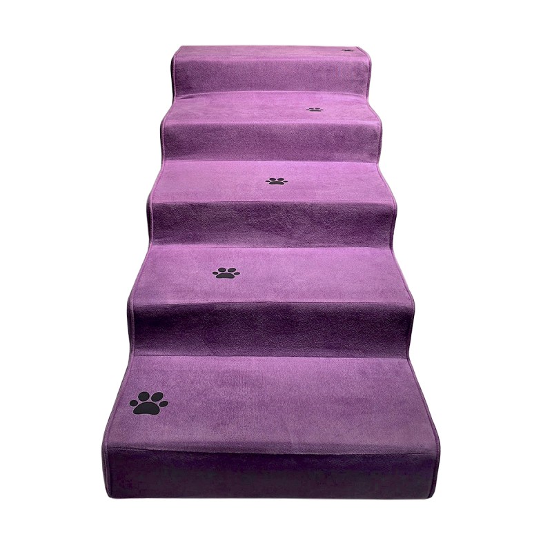 پله VIP سگ سفارشی | مدل ۵ پله بنفش مخصوص نژادهای کوچک و متوسط کد 1268