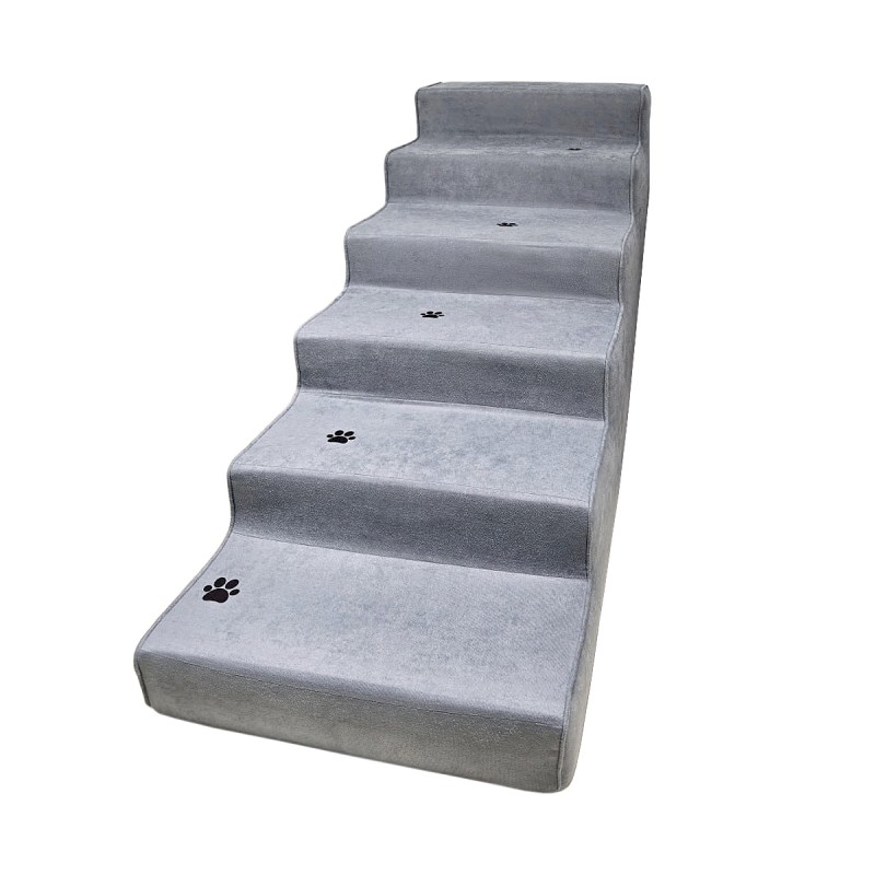 پله VIP سگ سفارشی | مدل ۶ پله طوسی با طراحی مقاوم و ارتفاع بلند کد 1363