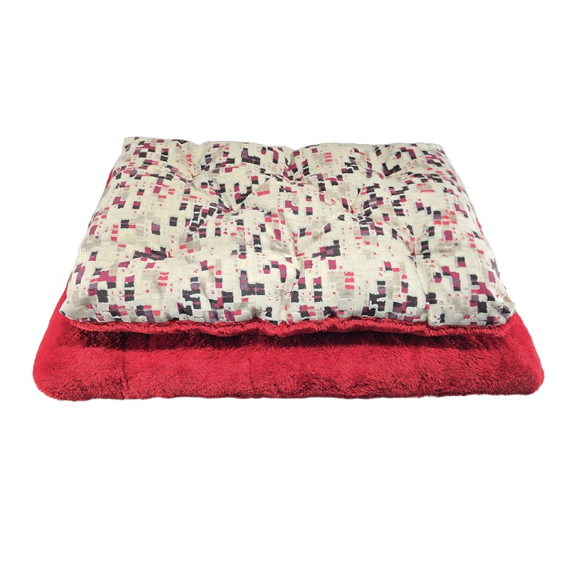 تشک دو‌رو سگ طرح پیکسلی قرمز | پارچه مبلی و تدی نرم با طراحی خاص و قابل شست‌وشو کد 8002