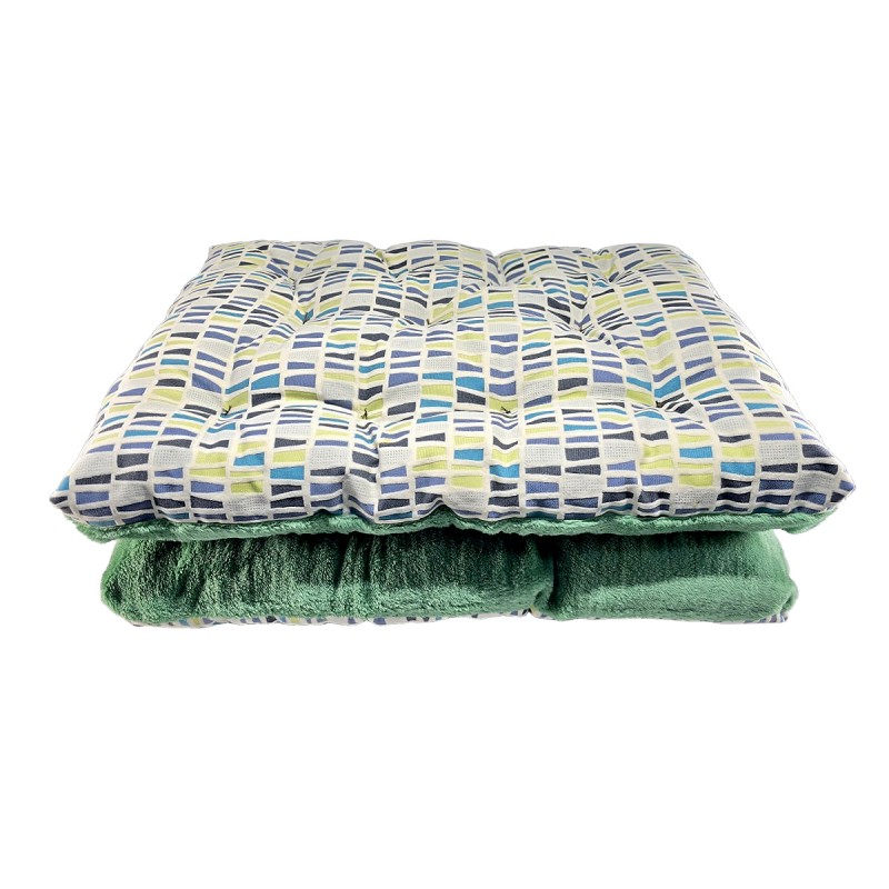 تشک دو‌رو سگ طرح کاکتوس | پارچه مبلی و تدی سبز با طراحی خاص و قابل شست‌وشو کد 5002