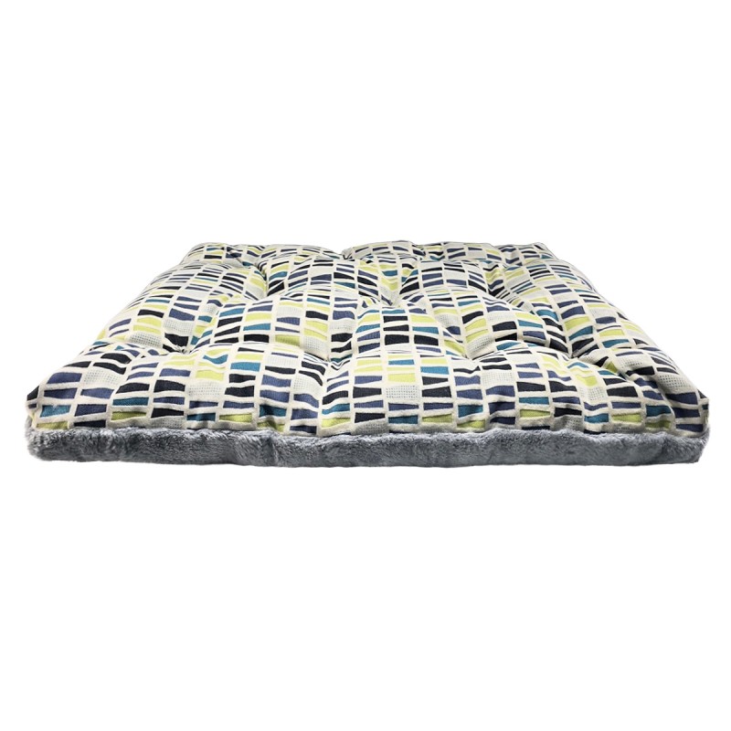 تشک دو‌رو سگ طرح کاکتوس | پارچه مبلی و تدی طوسی روشن با طراحی خاص و قابل شست‌وشو کد 4002