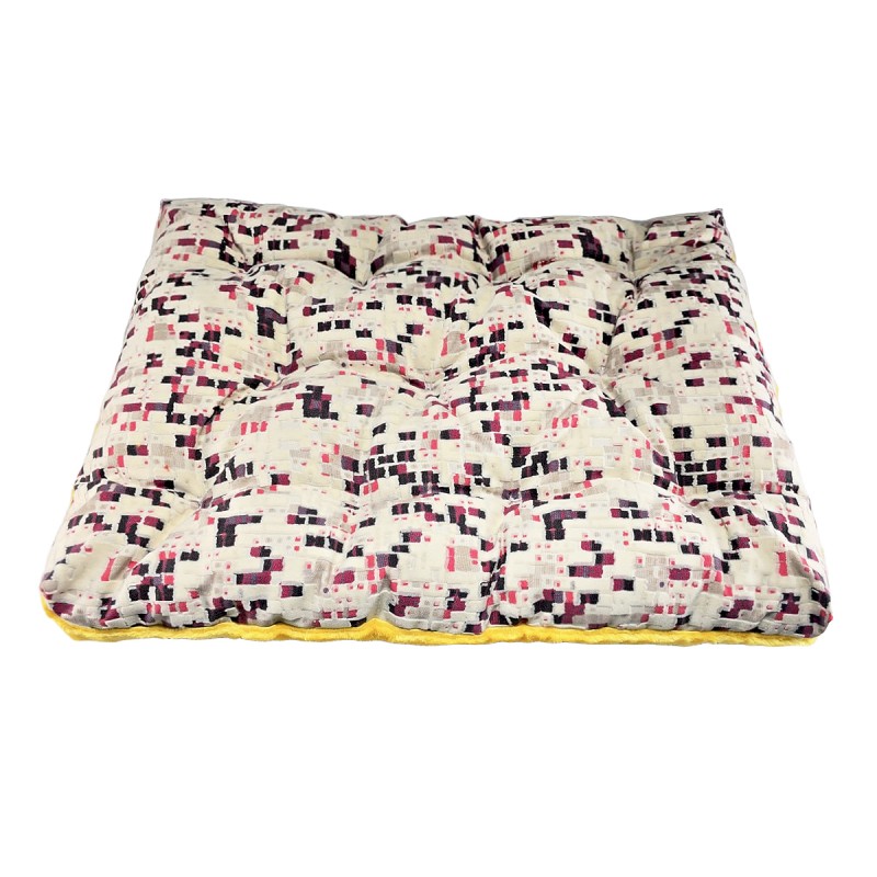 تشک دو‌رو سگ طرح پیکسلی | پارچه مبلی و تدی زرد با طراحی خاص و قابل شست‌وشو کد 1102