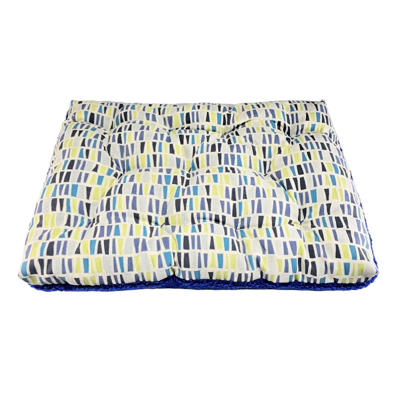 تشک دو‌رو سگ طرح کاکتوس | پارچه مبلی و تدی آبی با طراحی خاص و قابل شست‌وشو کد 3002