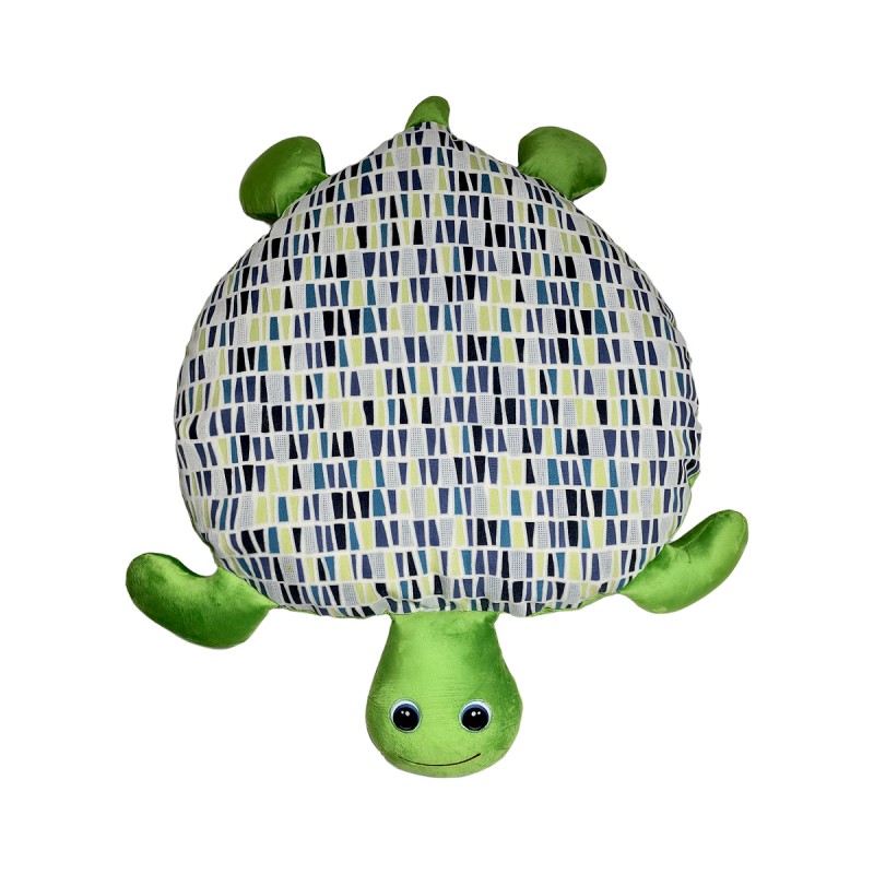 تشک فانتزی لاک‌پشتی پت – پارچه مبلی طرح‌دارسبز، زیپ‌دار، قابل شست‌وشو