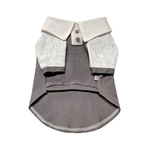 تیشرت پسرانه سگ | مدل قهوه‌ای دو رنگ با جیب سفید و چاپ لوگو کد R0050