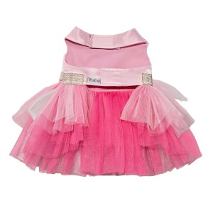 پیراهن دامن‌دار طوسی دخترانه سگ – لباس لطیف و فانتزی برای استایل پاییزی کد R0029