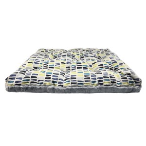 تشک دو‌رو سگ طرح کاکتوس | پارچه مبلی و تدی طوسی روشن با طراحی خاص و قابل شست‌وشو کد 4002