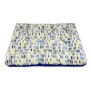 تشک دو‌رو سگ طرح کاکتوس | پارچه مبلی و تدی آبی با طراحی خاص و قابل شست‌وشو کد 3002