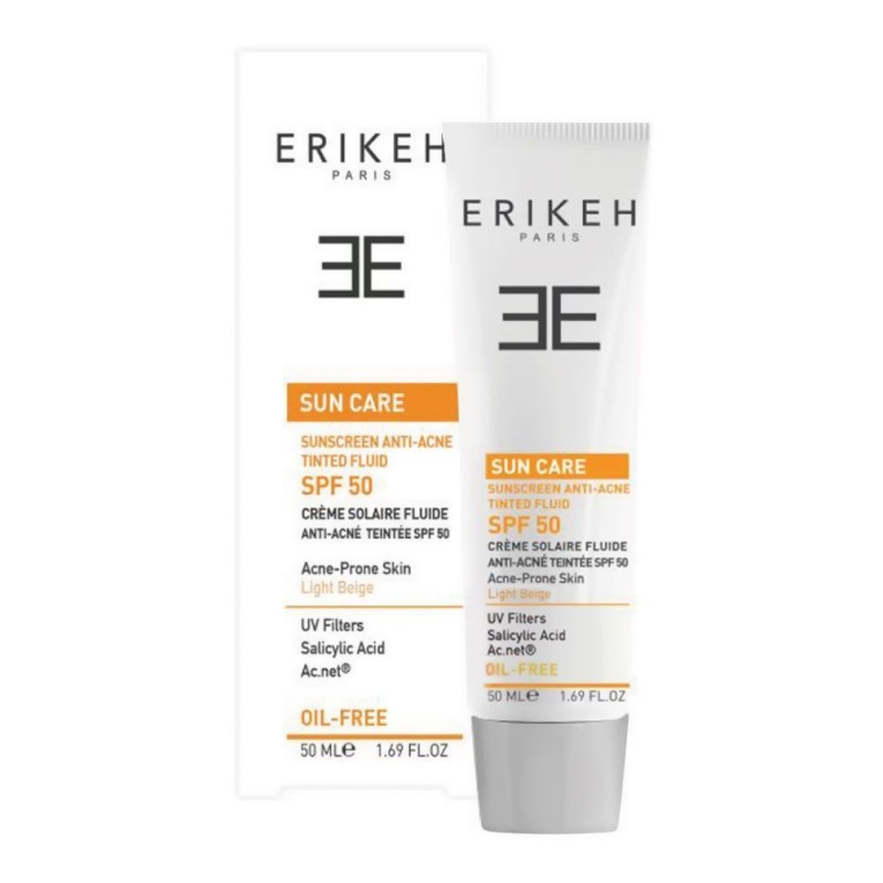 فلوئید ضد آفتاب و ضد جوش رنگی فاقد چربی بژ روشن اریکه