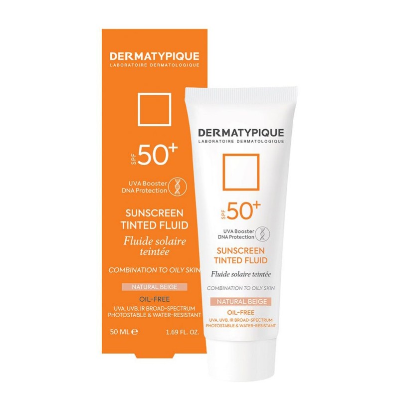 کرم ضد آفتاب رنگی پوست مختلط و چرب بژ طبیعی درماتیپیک