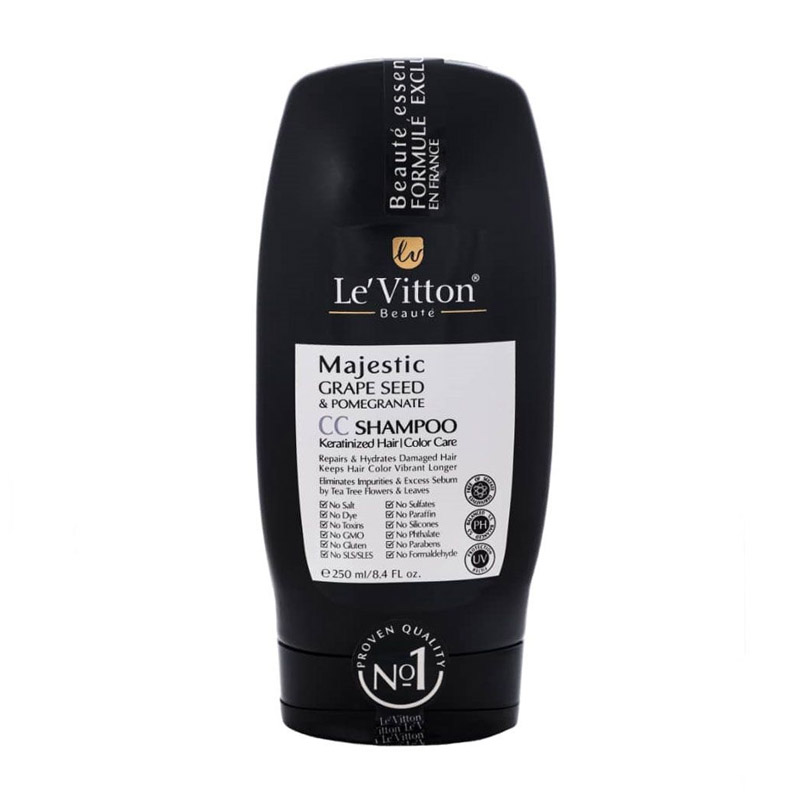 شامپو تثبیت کننده رنگ مو لویتون مدل CC حجم 250 میل