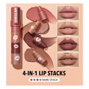 رژ لب 4 عددی مگا شیگلم رنگ Nude Bare Stack