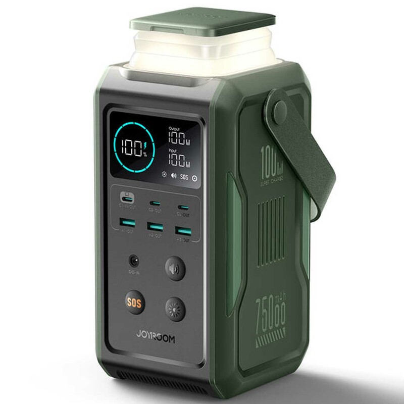پاوربانک پرقدرت تایپ‌سی و یو‌اس‌بی 75000 وات دارای چراغ ال‌ای‌دی کمپینگ تاشو جویروم JR-PBF10