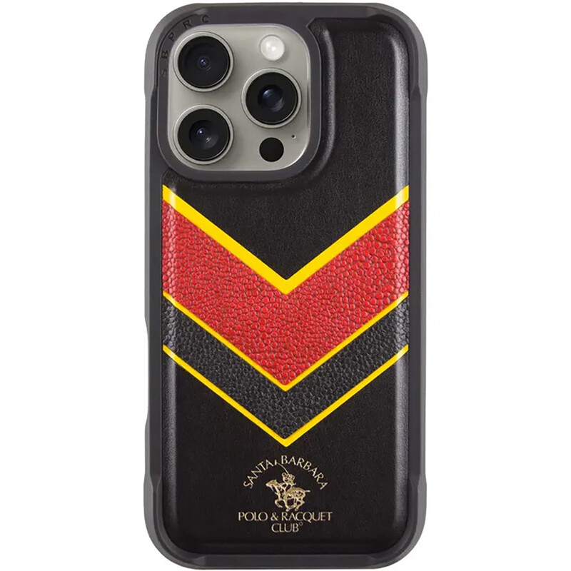 قاب مگنتی آیفون 16 پرومکس سانتا باربارا پولو راکت کلاب SB-IP16SPBAT-P6.9BLK-YEL