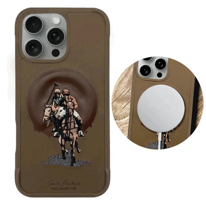 قاب مگنتی آیفون 16 پرو سانتا باربارا پولو راکت کلاب SB-IP16SPAUB-P6.3CGLD