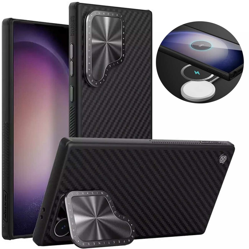 قاب مگنتی گوشی سامسونگ گلکسی اس 24 اولترا نیلکین CarboProp Magnetic MagSafe Aramid