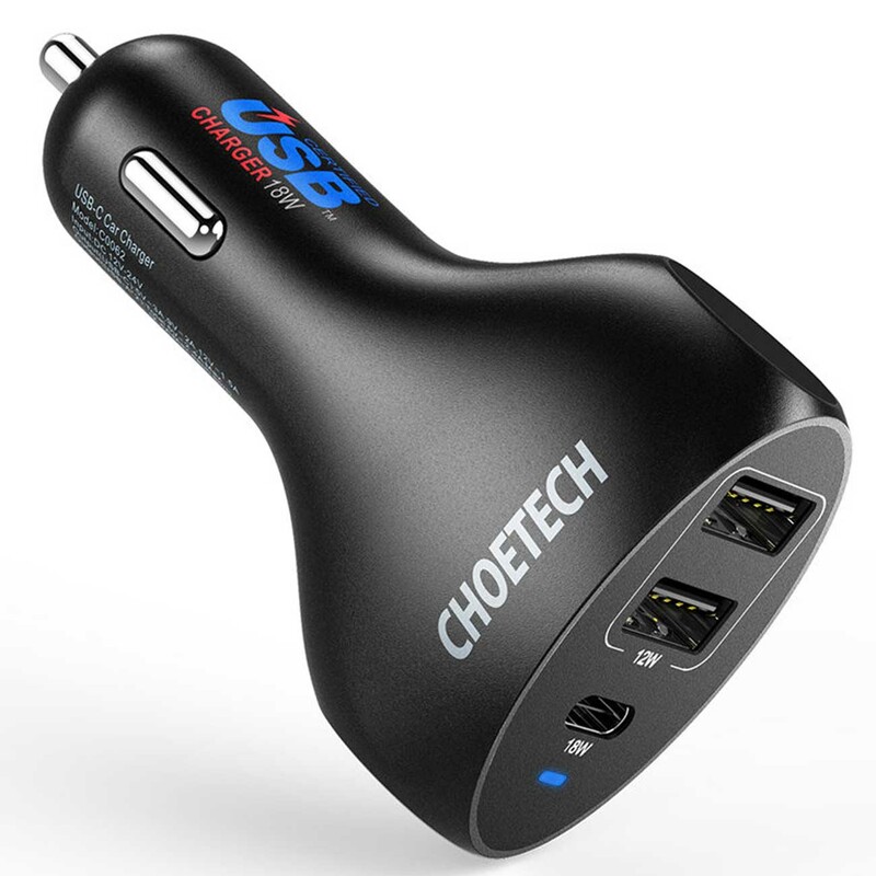 شارژر فندکی فست شارژ ماشین تایپ سی 18 وات چویتک C0062