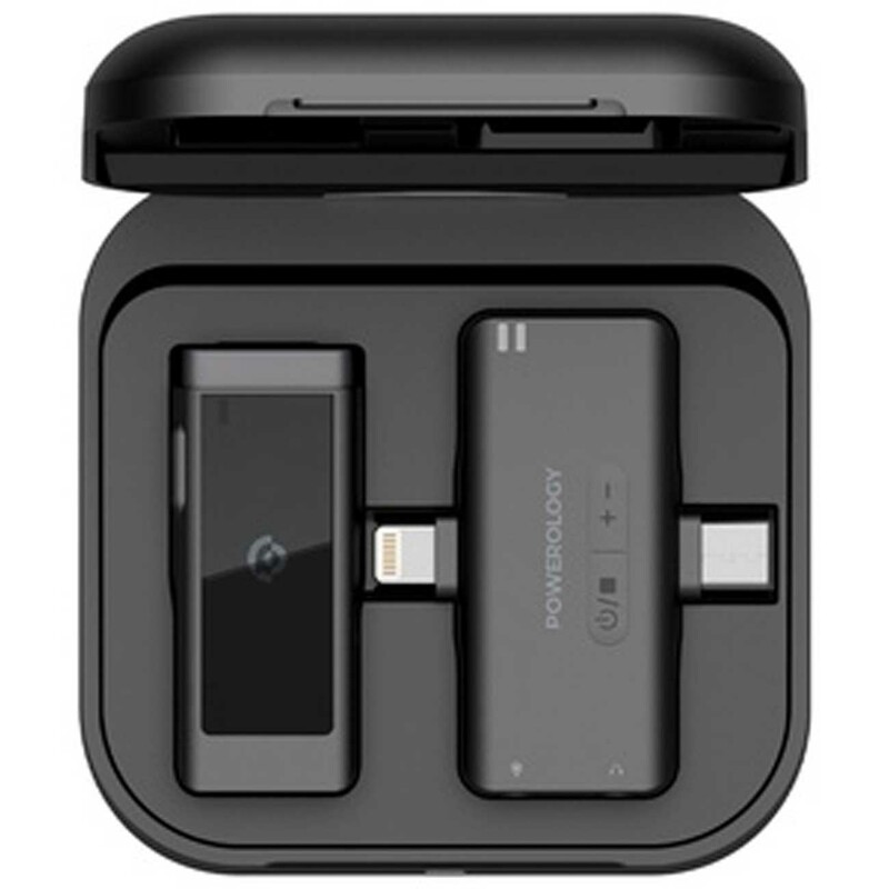 میکروفون یقه‌ای بی سیم تک مخاطبه تایپ سی و لایتنینگ پاورولوژی PWMICBK