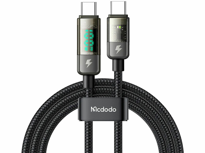 کابل سوپر فست شارژ هوشمند دو سر تایپ‌سی 100 وات 1.2 متری مک دودو Mcdodo Digital Pro Auto Power Off Type-C to Type-C CA-3610