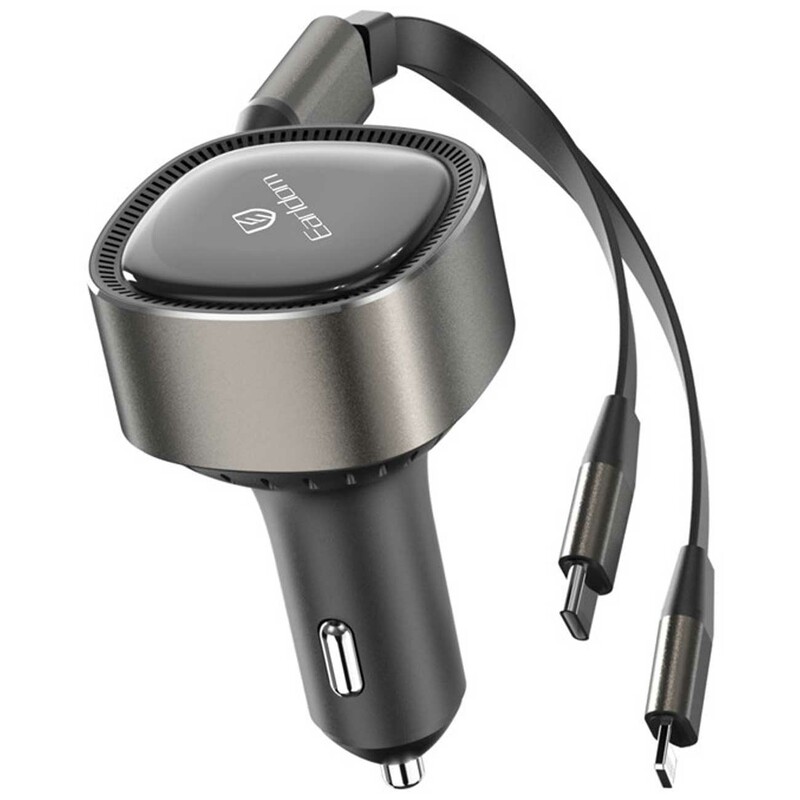 شارژر فندکی فست شارژ ماشین تایپ سی و لایتنینگ 30 وات ارلدام CC30