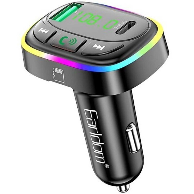 شارژر فندکی فست شارژ ماشین تایپ سی و یو اس بی و گیرنده بلوتوثی ارلدام M104