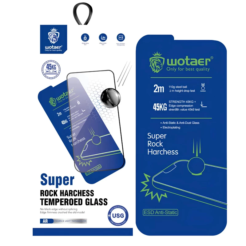 گلس شیشه‌ای آنتی استاتیک آیفون 11 Wotaer