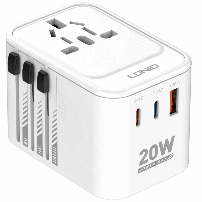 چندراهی برق مکعبی 2000 وات یک سوکت، دو تایپ سی و یک یو اس بی 20 وات الدنیو Z9