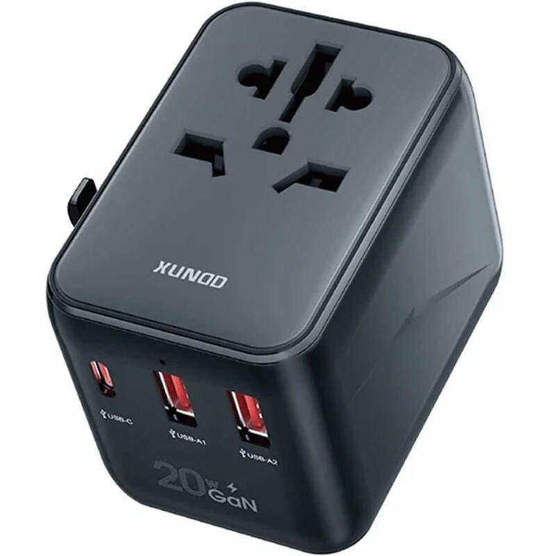 چند راهی برق مکعبی 2500 وات یک سوکت، دو یو اس بی و یک تایپ سی 20 وات یاندو XDCH-069