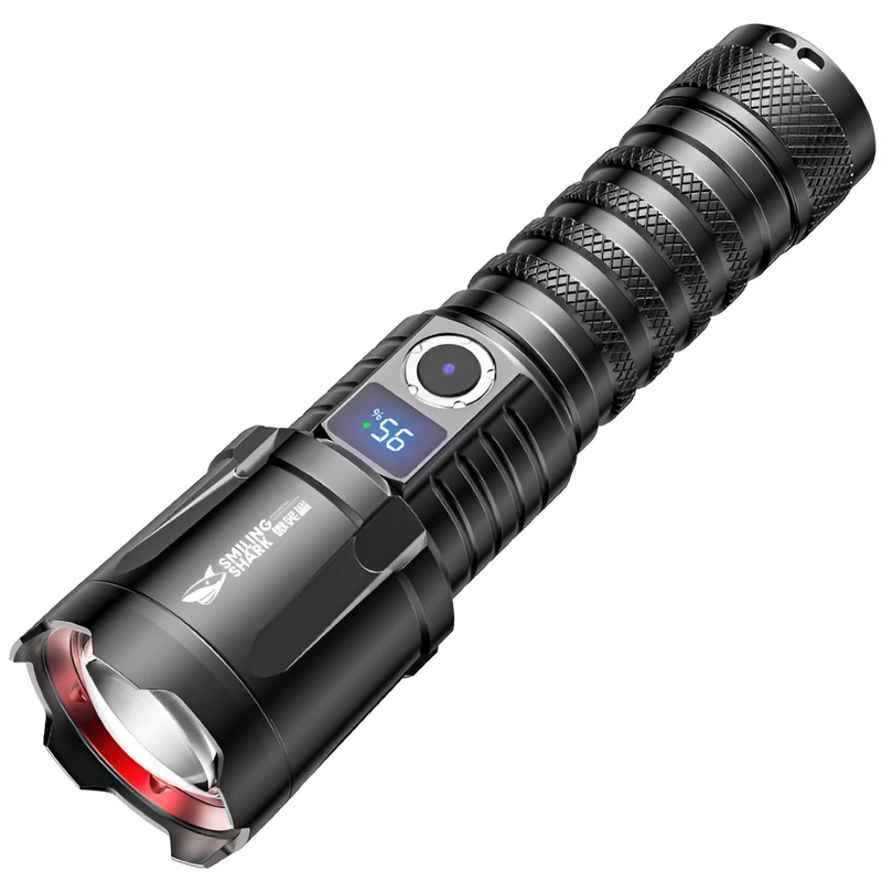 چراغ قوه دیجیتالی شارژی ضدآب و پاوربانک اسمایلینگ شارک SD-7005