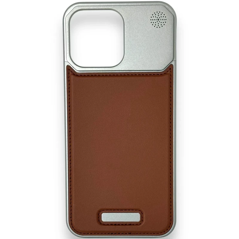 قاب مگ سیف آلومینیوم چرمی آیفون 15 پرومکس M03