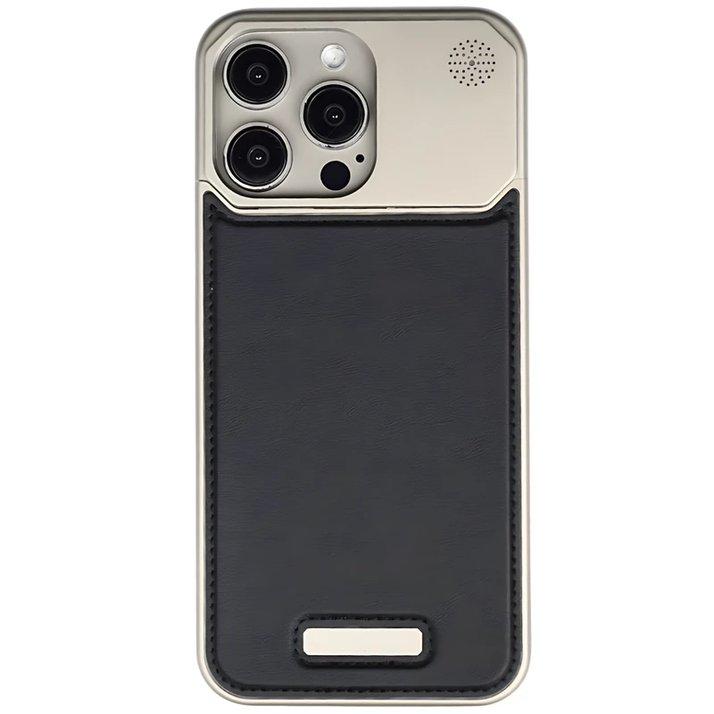 قاب مگ سیف آلومینیوم چرمی آیفون 16 پرومکس M03