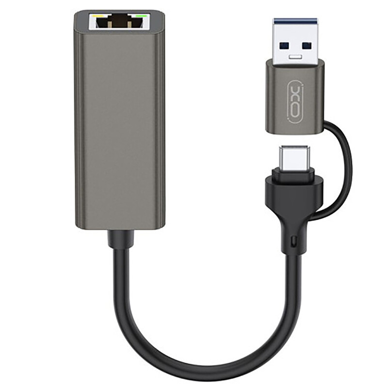 مبدل تایپ‌ C و USB 3.0 به پورت شبکه ایکس او HUB018
