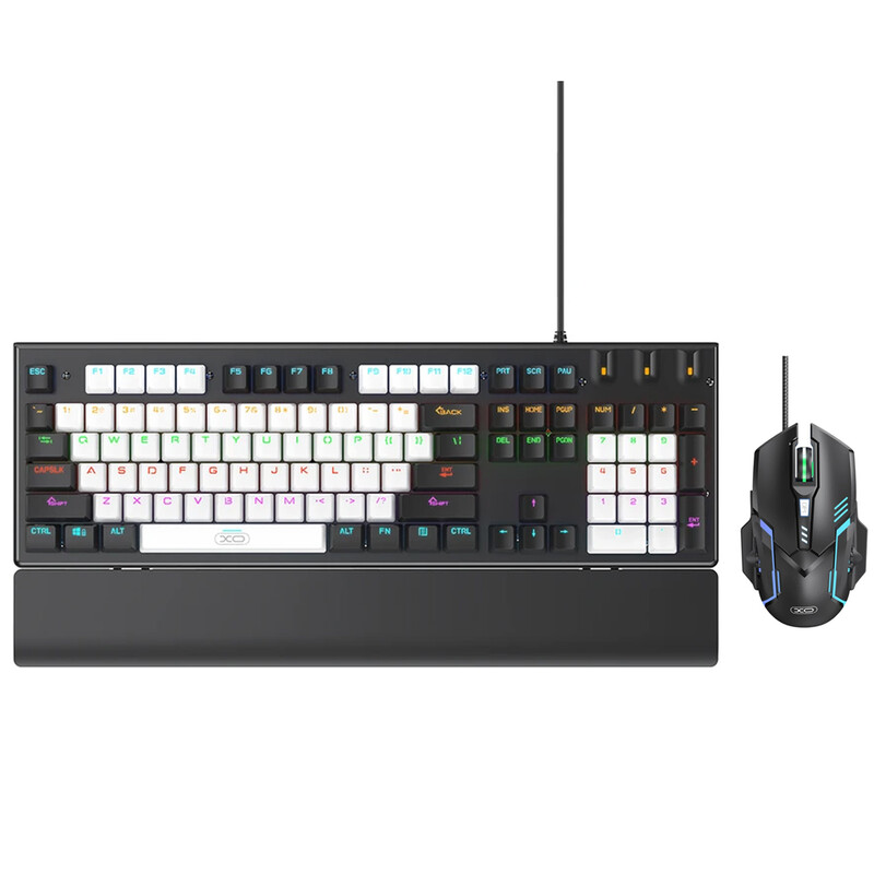 ست گیمینگ موس و کیبورد سیمی با نورپردازی RGB ایکس او KB-06