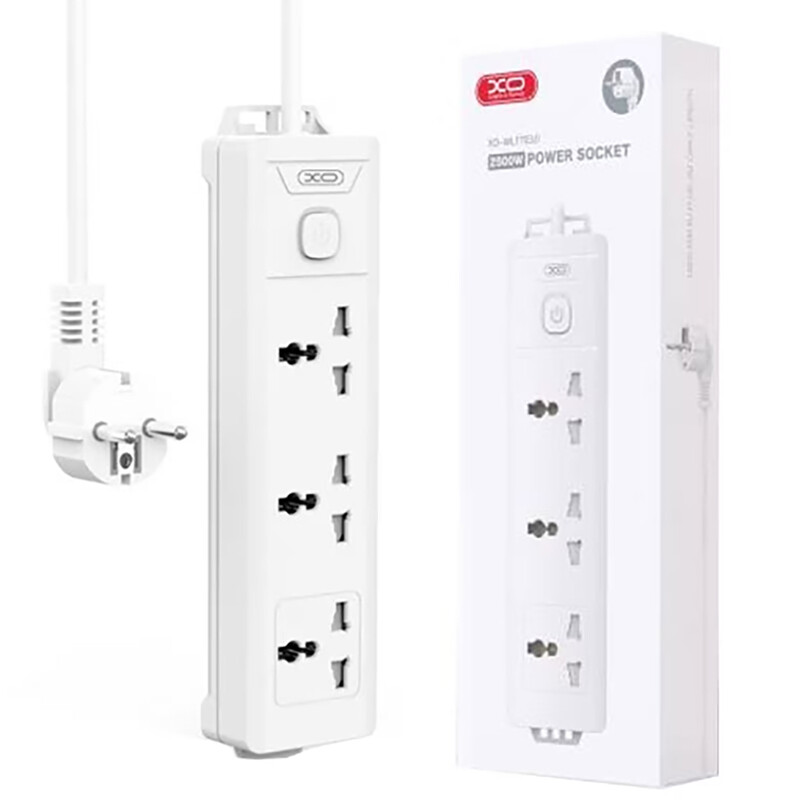 چند راهی برق 3 سوکت جانبی و کابل 2 متری ایکس او WL17