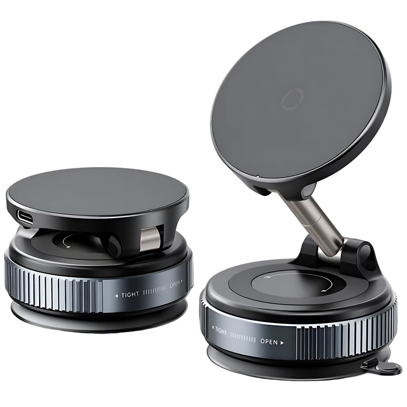 هولدر و شارژر بی‌سیم مگنتی 15 وات داخل خودرو تاشو با چرخش 360 درجه چندکاره بونروی X68w