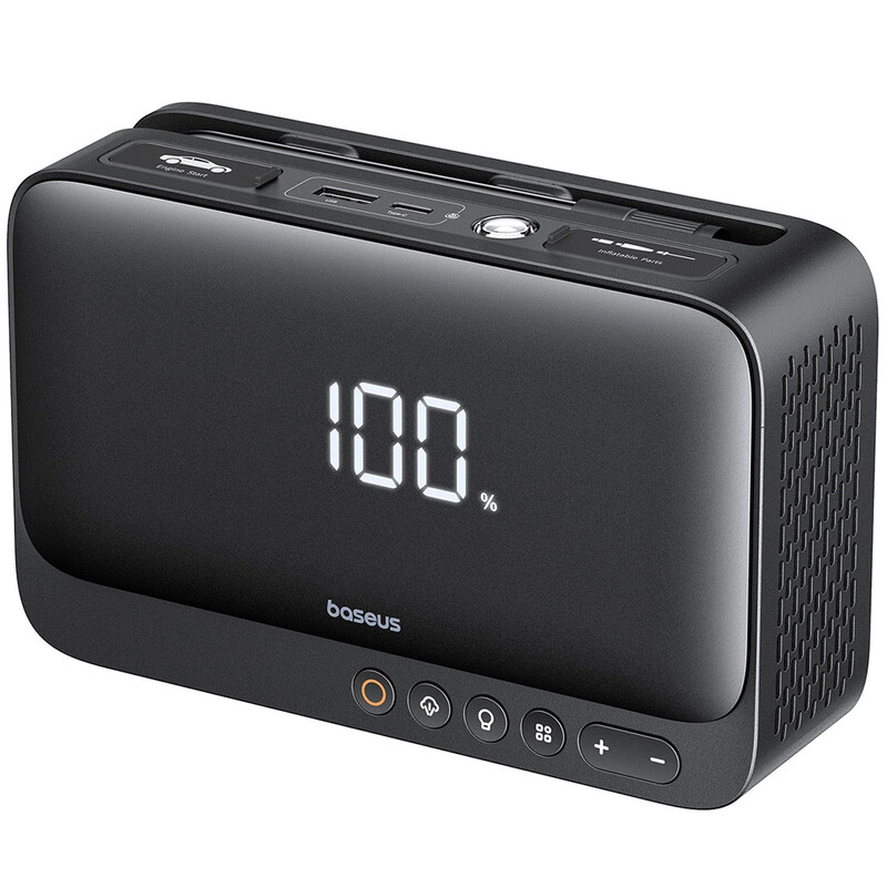 پاور بانک 6000 و جامپ استارتر بیسوس Baseus BS-CH013 C00245902111 با چراغ قوه و پمپ باد