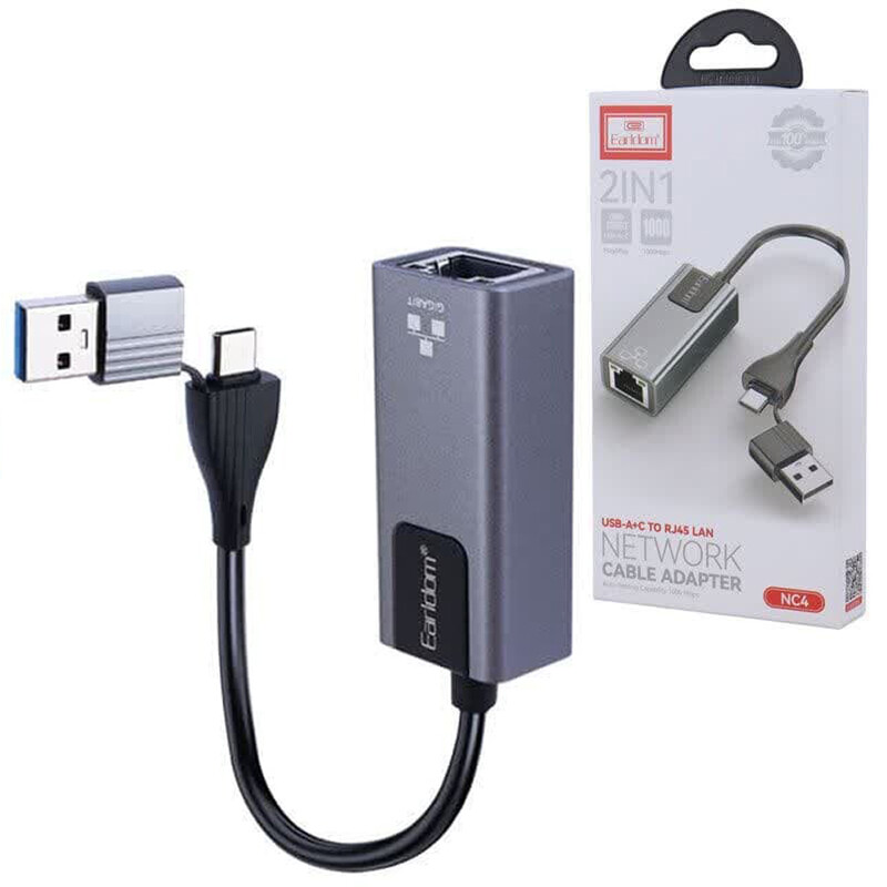 تبدیل تایپ‌سی و USB3.0 به LAN ارلدام NC4