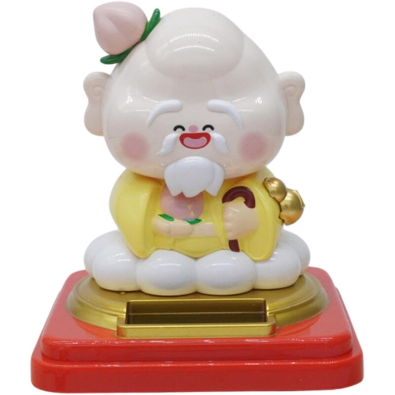 مجسمه خورشیدی فنگ‌شویی مرد چینی با سر لرزان سایز بزرگ JS812A-JS812B